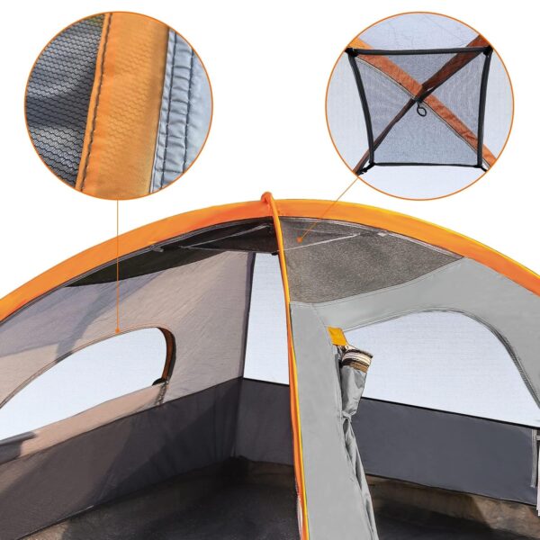 Amazon Basics 4 Person Polyester Dome Water Resistant Tent for Camping and Hiking with Back Window and Floor - Image 2