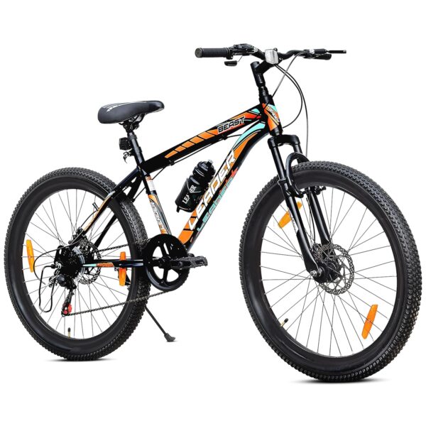 Leader Beast 26T Multispeed (7 Speed) Mountain Bike with Front Suspension & Dual Disc Brake - MATT Black/SEA Green.